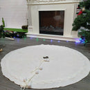 Knitted Christmas Tree Skirt Yarn Country Style Christmas Day Decoration 12