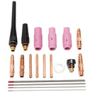 19Pcs Tig Welding Torch Nozzle Cups Collets Body Kit with Tungsten Electrod
