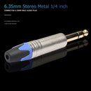 6.35mm Stereo Metal 1/4 inch Connector 6.5mm Male Audio Plug Solder Adapter