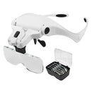Head Glass LED Lamp Visor Head Loupe Jeweler Watch Magnifier