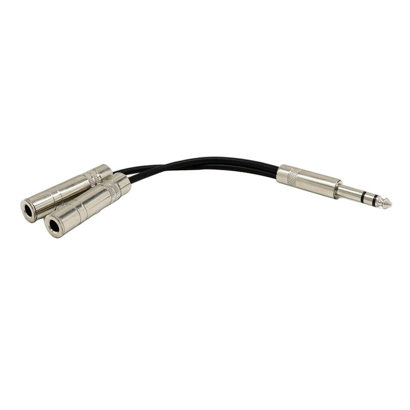 0.2m Long 6.35mm Male to Dual 6.5mm Female Audio Y Splitter Stereo Cable