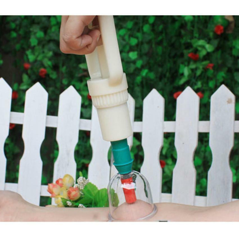 Chinese Medical 6 Pcs Massager Cupping Jar for Vacuum Apparatus with gas gun x1
