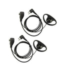 (2 Pack) 2Pin Advanced D Shape Clip-Ear Ptt Headset Earpiece Mic For Motoro