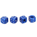 4pcs Dice Style Car Tire Wheel Tyre Caps Valve Stem Dust Covers (Blue)