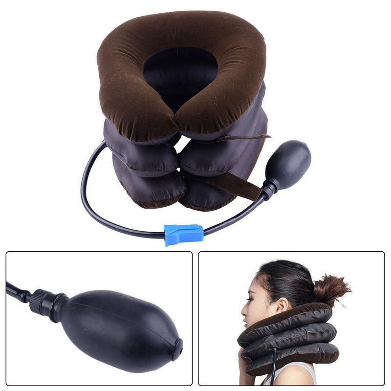 HOT Neck Air Inflatable Traction Therapy Massager Brace Support Cervical Device