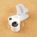 2 LED 30X 60X Glass Magnifying Magnifier Jeweler Eye Jewelry Loupe A