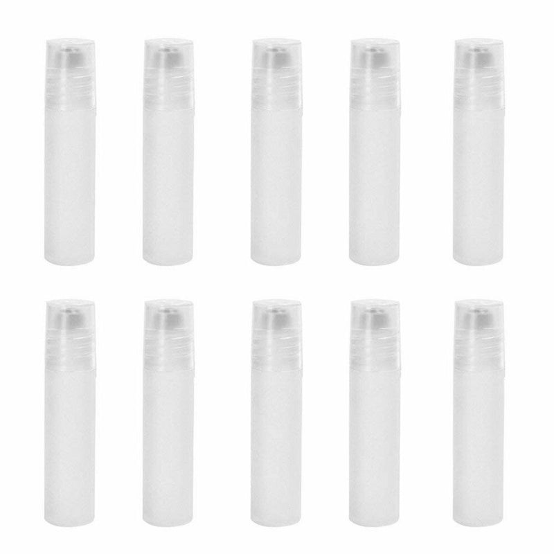 10pcs Empty Refillable Plastic Roller Bottles(10ml) With Steel Roller Ball  J3S8