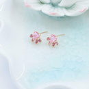 Paw Print Earrings Topaz Crystals Dangle Jewelry Dog Cat Horse Pig Animal Pets