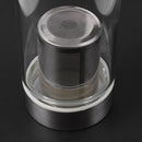 Glass Sport Water Bottle with Tea Filter Infuser Protective Bag 550ml Pink