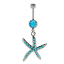 Belly Button Ring Starfish 304 Stainless Steel 14G Navel Piercing Jewelry