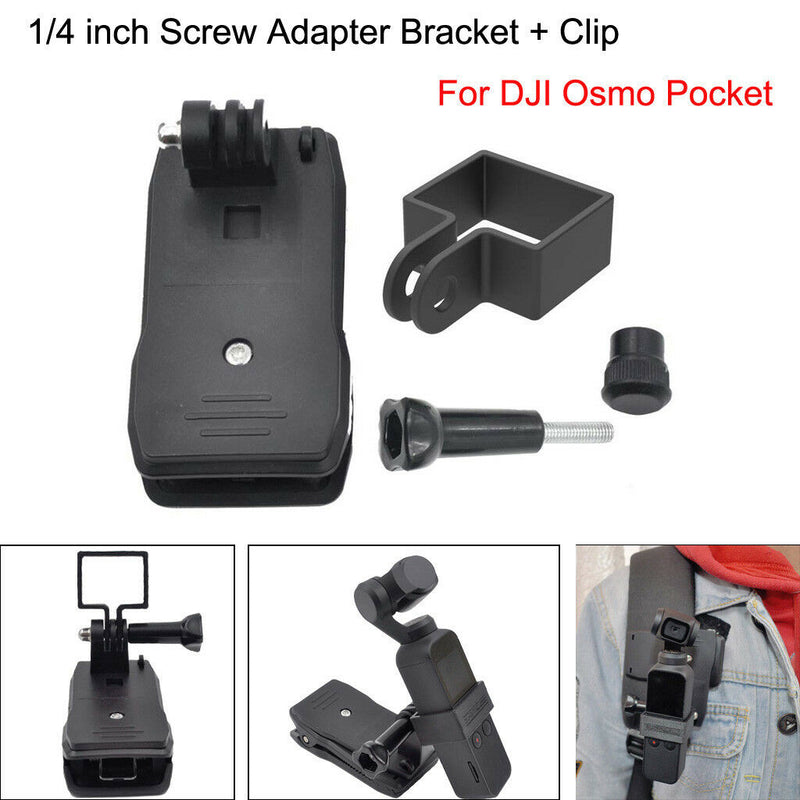 Expansion 1/4 inch Screw Adapter Bracket + Clip For DJI Osmo Pocket Gimbal