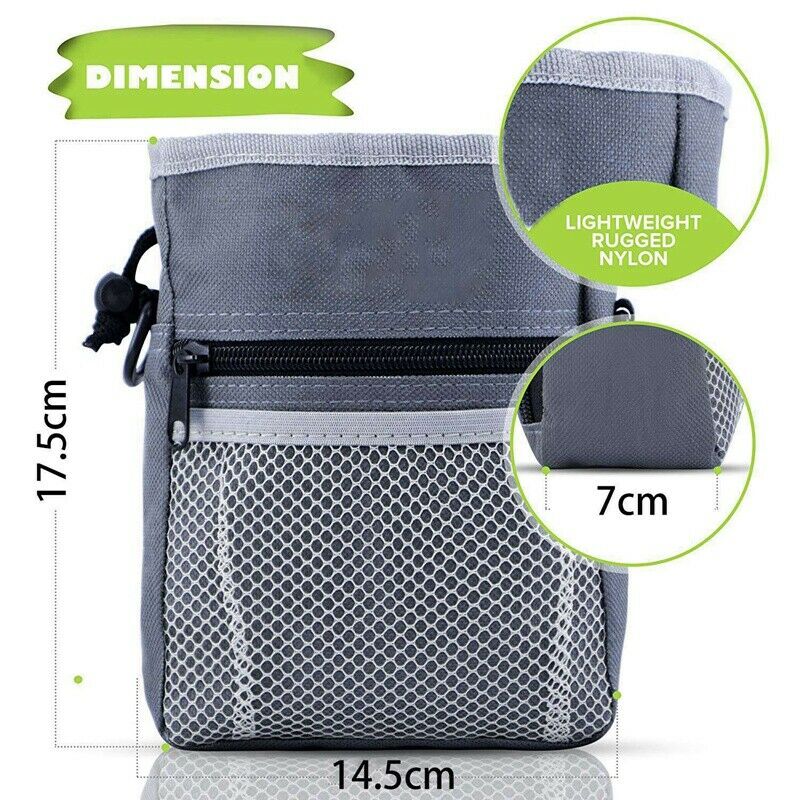 Dog Treat Training Pouch Easily Carries Pet Toys, Kibble, Treats Built-In P
