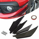 4Pc 1Set Car Black ABS Front Bumper Canards Splitter Fins Body Spoiler Uni ASD