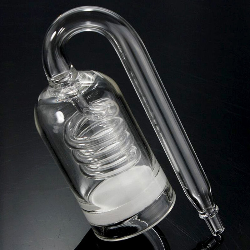 Fish Aquarium CO2 Diffuser Bubble Glass Carbon Dioxide Reactor w/ Ceramic Disc