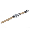 Wristwatch of Music clock skeleton black quartz imitation leather
