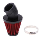 Red Motorcycle Racer 42mm Inlet Cold Air Intake Tapered Air Filter Cleaner