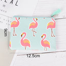1 Pc Diary Lovely Flamingos PU Coin Purses Zipper Zero Wallet Card Key Bag ^