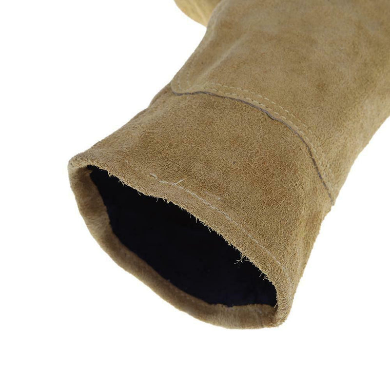 Welding Gloves Thick Heat Wear Resist Cow Split Leather Safety Work Gloves A
