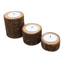 3x Stump Tea Light Candle Holders for Christmas Wedding Birthday Party Decor