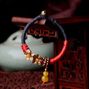 Chinese Style Jewelry Simple Fashion Big Red Jade Line Agate Fine Bracelet