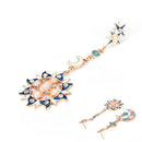 Fashion star sun and moon crystal diamond stud pendant beautiful earrings 3c