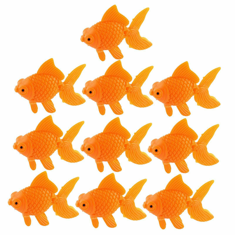 Aquarium Orange Plastic Goldfish Ornament Aquarium Decoration 10 pcs E3J5
