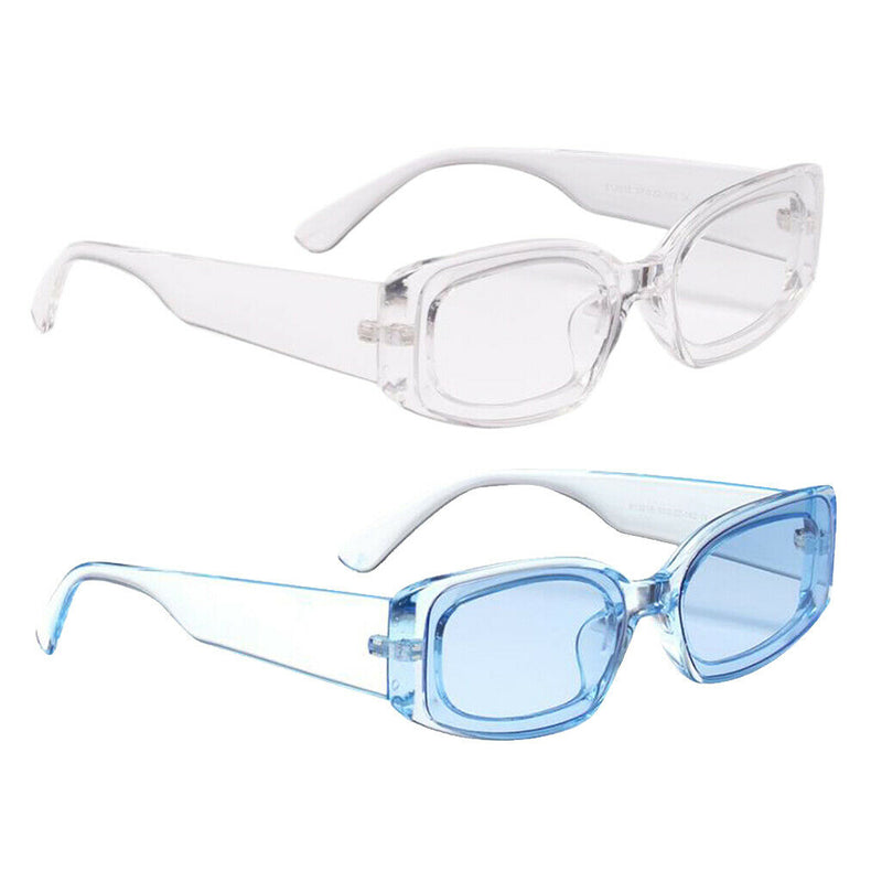 2 Pieces Square Sunglasses Trendy Tinted Lens Eyewear Summer Street