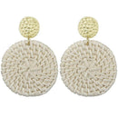 Rattan Earrings For Women Lightweight Geometric Statement Earrings Handmade