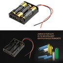 3 Slots Plastic AA Batteries Storage Box Case Battery Clip w/Wire Lead Pin