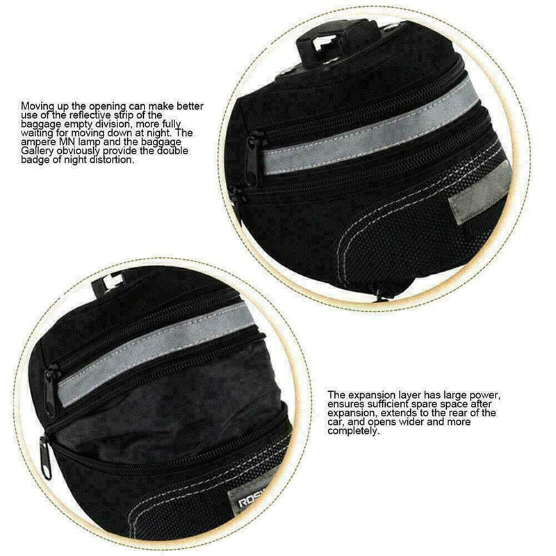 Bike Seat Saddle Bag Bicycle Rear Tail Strap-On Pouch Large W0I9 NEW A4E5 O6P7
