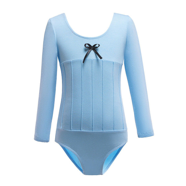 Kids Girls Long Sleeve Ballet Dancer Leotard for Ballerina (Blue 10-11T) A#S