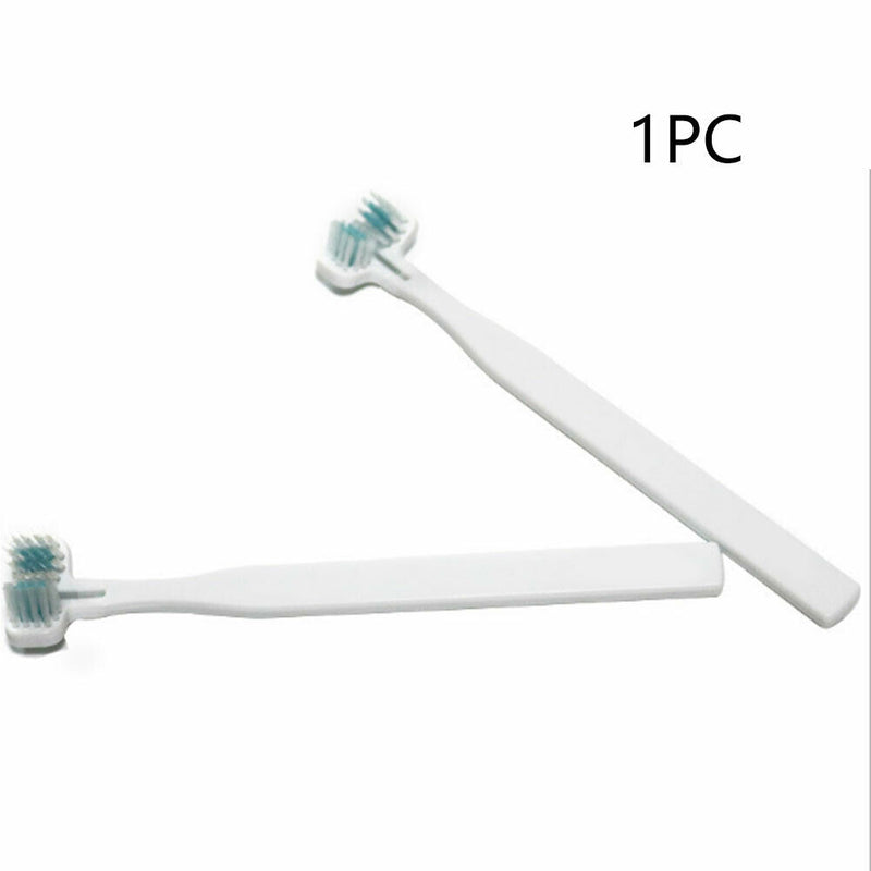 Dental Double Heads Teeth Brushing Pet Toothbrush Cats Dogs Long Handle Mouth