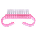 10pcs Nail Cleaning Brushes Pink Plastic Handle Dust Remover Manicure Tools A