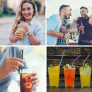 1X(Stainless Steel Straws 10.5 Inch 8.5 Inch Reusable Rainbow Straws For 30