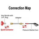 Pressure Washergun Adapter with 1/4inch Female Quick Connect Fitting, Fit M