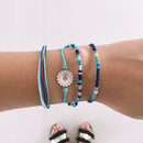 4pcs Boho Ethnic Weave Rope Bracelet DIY Beads Bangles Jewelry (Style 8) A