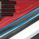 1m Carbon Fiber Look Car Bumper Lip Door Sill Protector (7cm Black+Blue)