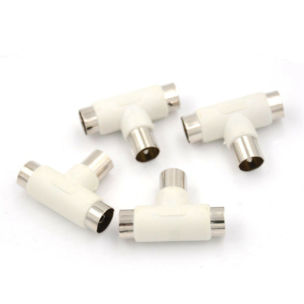 4x Coax Coaxial Antenna Y Splitter Adapter Aerial to TV Converter Plug  jbTEUS