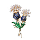 Alloy Drop Glazed Pearls Pineapple Tree Brooch Alloy Exquisite Brooch