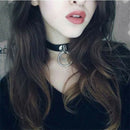 Sexy Women's Classic Punk Rock Double O RING Leather Collar Choker Necklace Gift