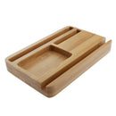 4 In1 Bamboo Desktop Organizer Stand For Mobile Phone, Ipad, Pen, Card