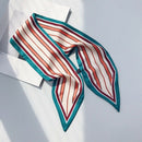 New Women'S Square Scarf Silk Head Stripe Double-Sided Small Scarf Scarf Re F3G1