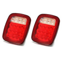 2x16 LED Red/White Truck Trailer Boat Stop/Turn/Tail Back Up Reverse LightLam q_