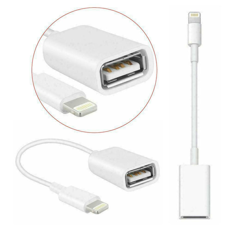 Lightning 8 Pin To USB Male to Female OTG Adapter Cable For iPad iPho A2K3