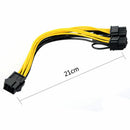 PCI-E 6-pin to 2x 6+2-pin (6-pin/8-pin) Power Splitter Cable PCIE PCI Design