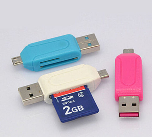 3Function Micro USB OTG TF/SD Card Reader for Cellphone Tablet PC Media PlaFDES
