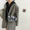 Fashion Zebra Print Shoulder Handbag Women Chain Travel Tote Messenger Bag