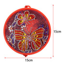 Red Butterfly 5D Diamond Painting LED Light Full Drill For Home Decor w/ Tassel