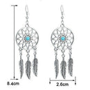 Women's Retro Earring Turquoise Dreamcatcher Dangle Drops Earrings Feathers U8Y5