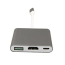 3 In 1 Hub USB C Type C to 4K HDMI USB 3.0 PD Adapter for Projector Gray